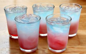 Fruity Blue Curaçao Layered Drink